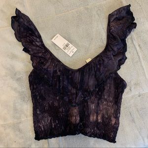NTW pacsun purple tie dye crop top